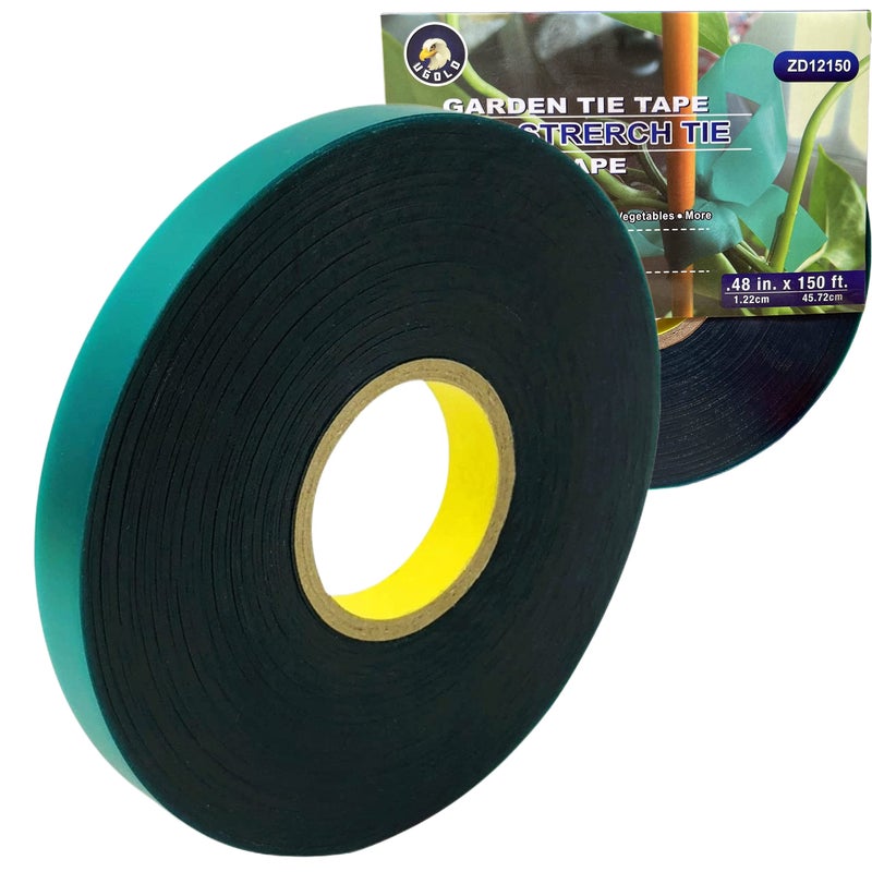Ugold 8 mil Extra Thick Heavy Duty 150 Feet x 1/2" Stretch Plant Tie Tape, Garden Tie Tape for Planting and Grafting, Plant Ribbon for Tomatoes, Grapes and Trees, Tree Tape, Garden Stake for Vinyard - Image 1